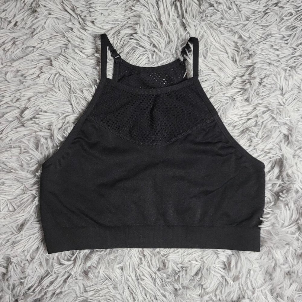 Black Mesh Sports Bra